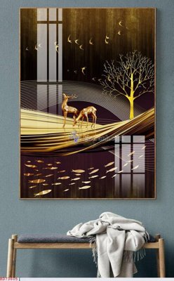 File in trần File bộ tranh treo hiện đại HD73605 (file gốc) hoa văn 3D