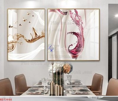 File gốc File bộ tranh treo hiện đại HD73666 (in lụa) cao cấp