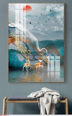 File tranh File bộ tranh treo hiện đại HD73681 (file gốc) chủ đề phong thủy