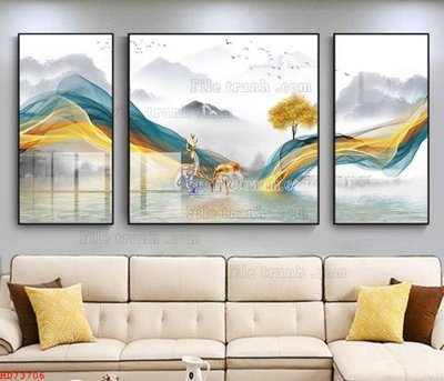 File in lụa File bộ tranh treo hiện đại HD73706 (tân cổ điển) File bộ tranh treo hiện đại HD73706