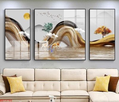File tranh gốc in trần nhà File bộ tranh treo hiện đại HD73790 3D