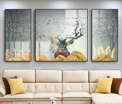 File in trần File bộ tranh treo hiện đại HD73878 (file gốc) chủ đề vũ trụ