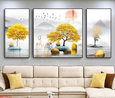 Tải file File bộ tranh treo hiện đại HD73915 (gốc) in trên mọi chất liệu