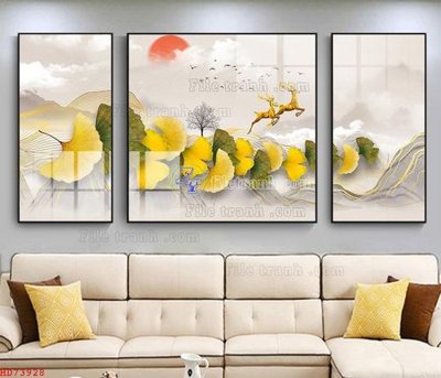Download file gốc File bộ tranh treo hiện đại HD73928 (in mica) 3D