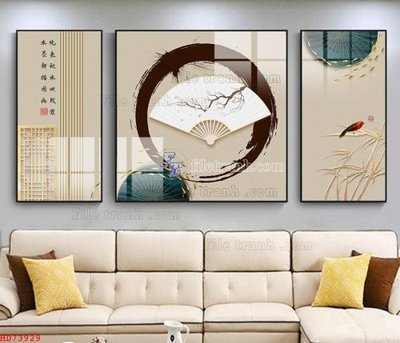 Download file gốc File bộ tranh treo hiện đại HD73929 (in lụa) nghệ thuật