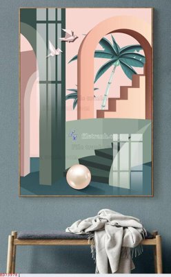 File in trần File bộ tranh treo hiện đại HD73978 (file gốc) xuyên sáng