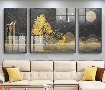 File gốc File bộ tranh treo hiện đại HD73988 (cho in 3D) độc đáo