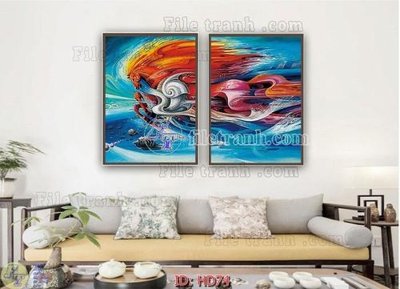 File in trần File tranh hiện đại HD74 (bản gốc) bầu trời