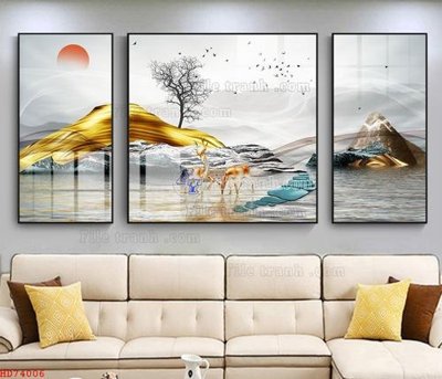 Tải file File bộ tranh treo hiện đại HD74006 (ảnh gốc) in gạch 3D