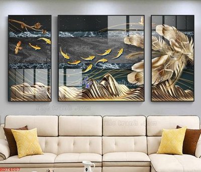 Download file gốc File bộ tranh treo hiện đại HD74007 (in lụa) nghệ thuật