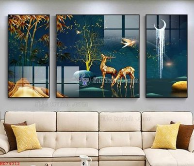 File ảnh File bộ tranh treo hiện đại HD74012 (gốc) in poster