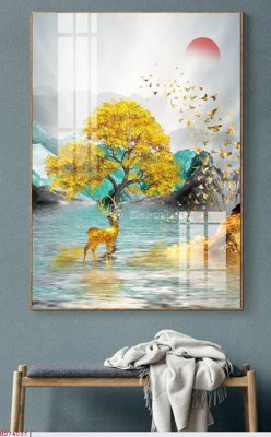 File gốc File bộ tranh treo hiện đại HD74037 (in lụa) chi tiết cao