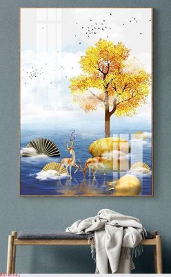 File gốc File bộ tranh treo hiện đại HD74054 (in lụa) chi tiết cao