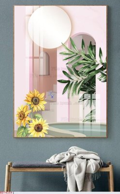 File gốc File bộ tranh treo hiện đại HD74109 (in lụa) hoa văn cổ điển