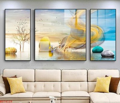 File gốc File bộ tranh treo hiện đại HD74129 (AI/EPS) cho in ấn