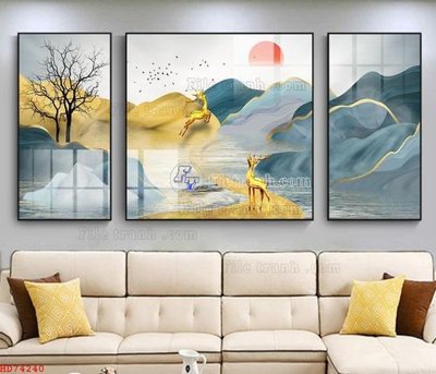 Mua file gốc File bộ tranh treo hiện đại HD74240 (in ấn) tại Filetranh.com