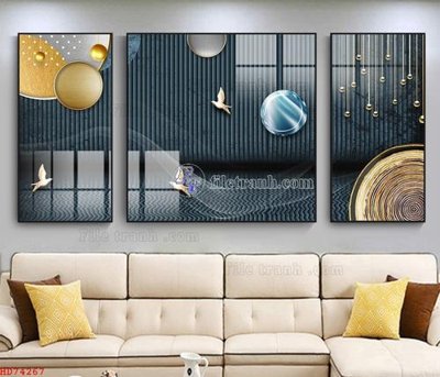 Tải file File bộ tranh treo hiện đại HD74267 (ảnh gốc) in gạch 3D
