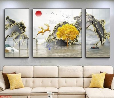 File gốc File bộ tranh treo hiện đại HD74272 (thiết kế) cho in ấn