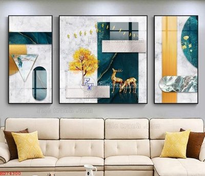 File gốc in ấn File bộ tranh treo hiện đại HD74300 độ phân giải cao