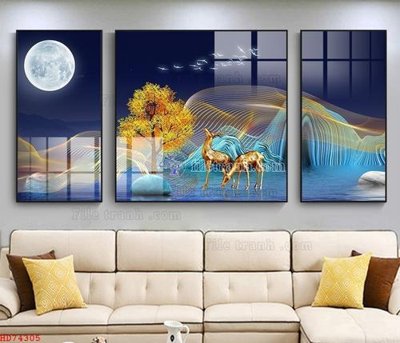 File in mica File bộ tranh treo hiện đại HD74305 (ảnh gốc) đẹp