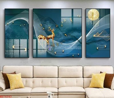 File ảnh File bộ tranh treo hiện đại HD74343 (gốc) in Hiflex