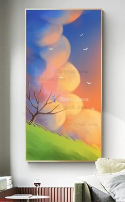 File in mica File bộ tranh treo hiện đại HD74375 (bản gốc) làm vách ngăn