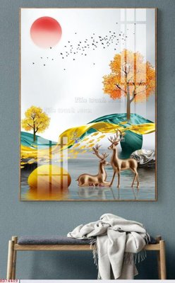 File gốc File bộ tranh treo hiện đại HD74409 (in mica) cắt laser