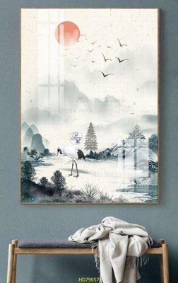 File tranh gốc in trần nhà File tranh hiện đại treo tường HD79057 3D