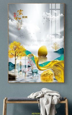 Tải file File tranh hiện đại treo tường HD79295 (ảnh gốc) in gạch 3D