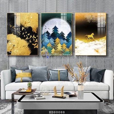 File tranh in trần File tranh hiện đại pha lê gương HD80088 (ảnh gốc siêu nét)