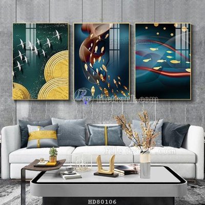 File tranh File tranh hiện đại pha lê gương HD80106 (gốc) in vải canvas