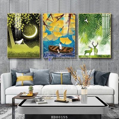 File tranh in trần 3D File tranh hiện đại pha lê gương HD80155 (ảnh gốc)