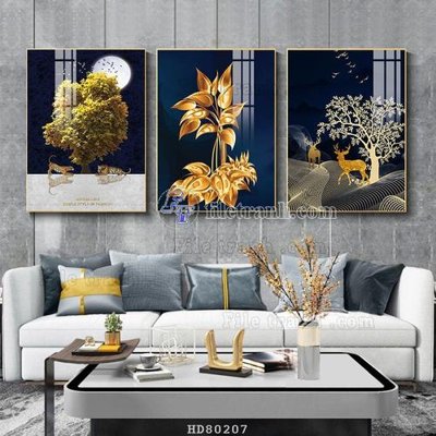 File gốc File tranh hiện đại pha lê gương HD80207 (in mica) trang trí