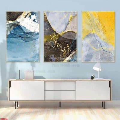 File gốc File tranh bộ hiện đại HD9046 (in mica) trang trí
