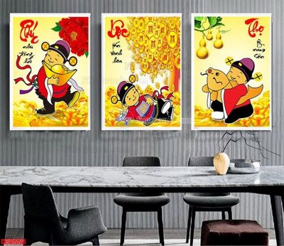 File gốc File tranh bộ hiện đại HD9225 (in lụa) chi tiết cao