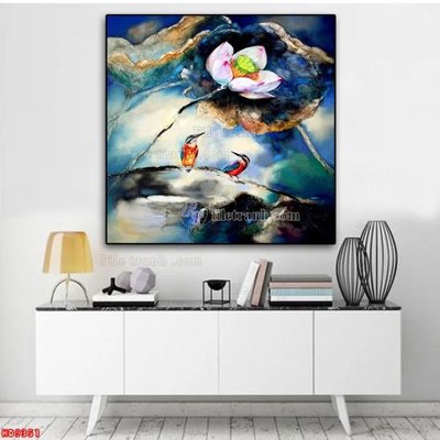 Download file gốc File tranh bộ hiện đại HD9351 (in lụa) hoa lá