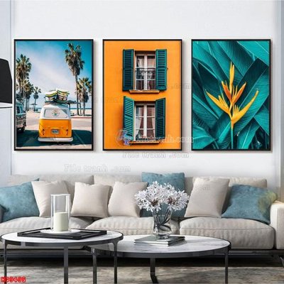 Ảnh gốc File tranh bộ hiện đại HD9495 (độ nét cao) in mica