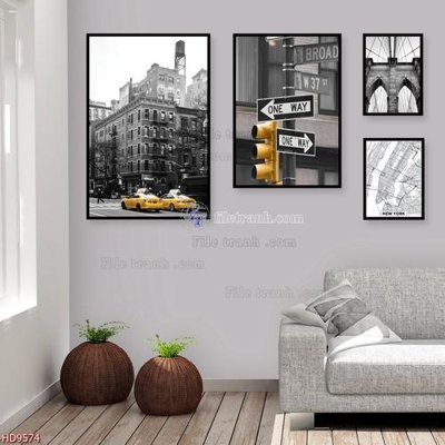 File PSD File tranh bộ hiện đại HD9574 (nguyên bản) cho thiết kế