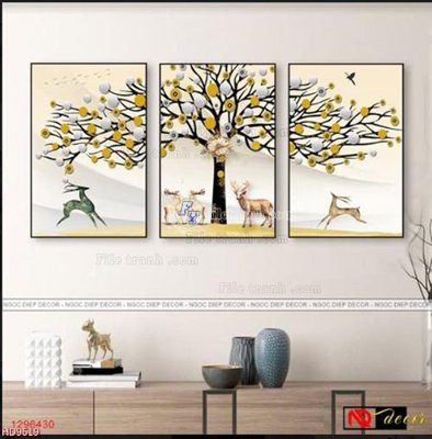 File in trần File tranh bộ hiện đại HD9619 (bản gốc) đại dương