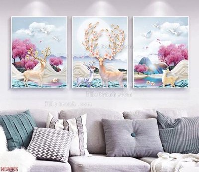 Chi tiết file gốc File tranh bộ hiện đại HD9655 (cho in tráng gương)