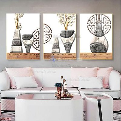 File gốc File tranh bộ hiện đại HD9658 (in tráng gương) sang trọng