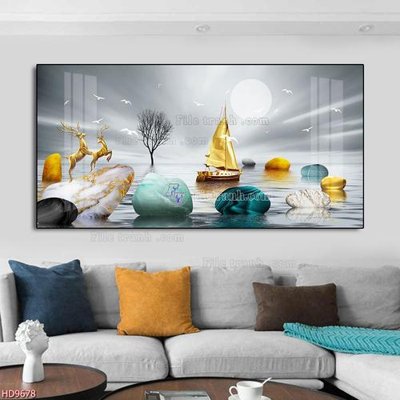 File gốc File tranh bộ hiện đại HD9678 (in tráng gương) hiện đại