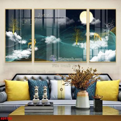 File ảnh File tranh bộ hiện đại HD9785 (gốc) cho trang trí nội thất
