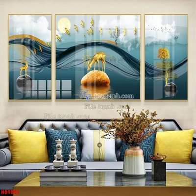 Tải file File tranh bộ hiện đại HD9801 (gốc) làm tranh treo tường