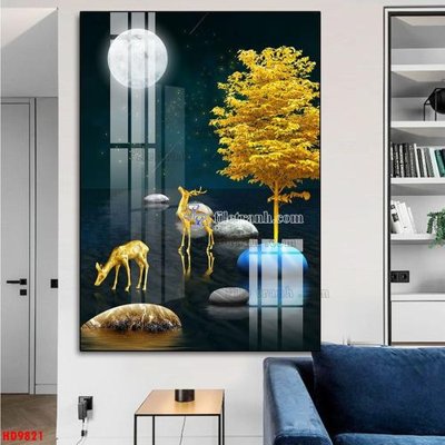 File gốc File tranh bộ hiện đại HD9821 (in mica) trang trí