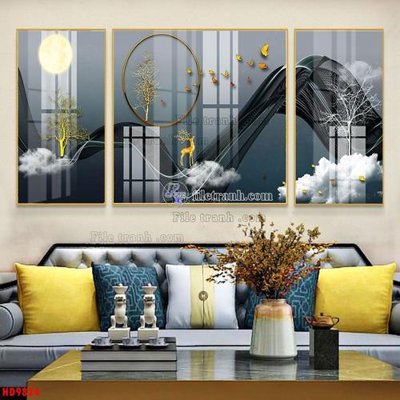 File PSD File tranh bộ hiện đại HD9824 (nguyên gốc) chất lượng cao