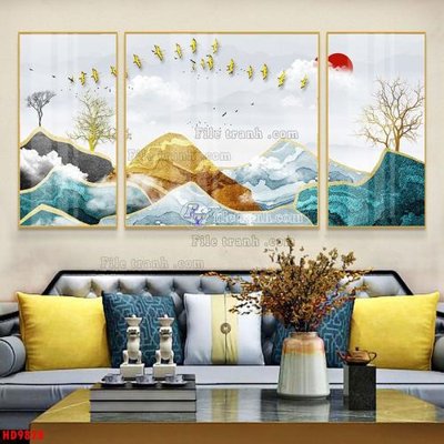 File tranh File tranh bộ hiện đại HD9828 (bản gốc) treo phòng ăn