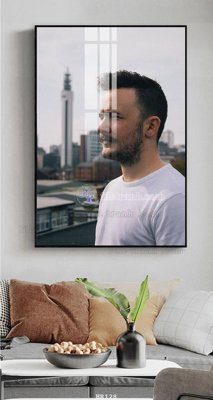 File in trần File tranh quán cắt tóc HR128 (bản gốc) mây trời