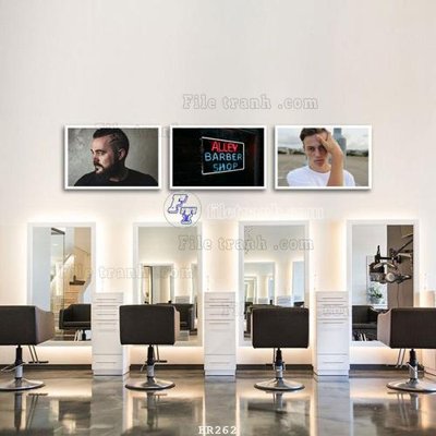 File ảnh File tranh quán cắt tóc HR262 (gốc) in decal dán tường