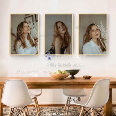 File in lụa File tranh quán cắt tóc HR290 (phong cảnh) File tranh quán cắt tóc HR290